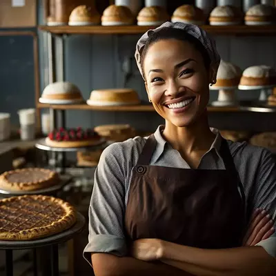 Maria, the owner of a small bakery