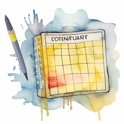 Water color image of a content calendar