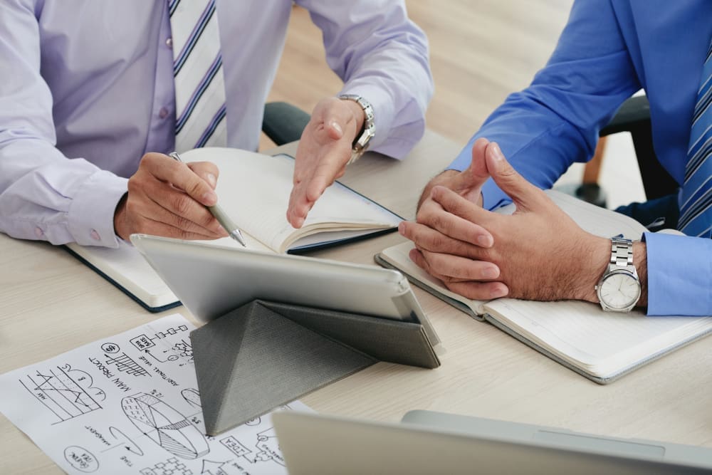 business people, table