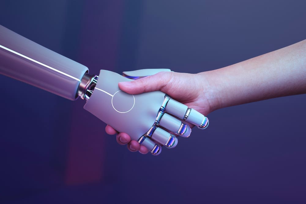 handshake, robot, human