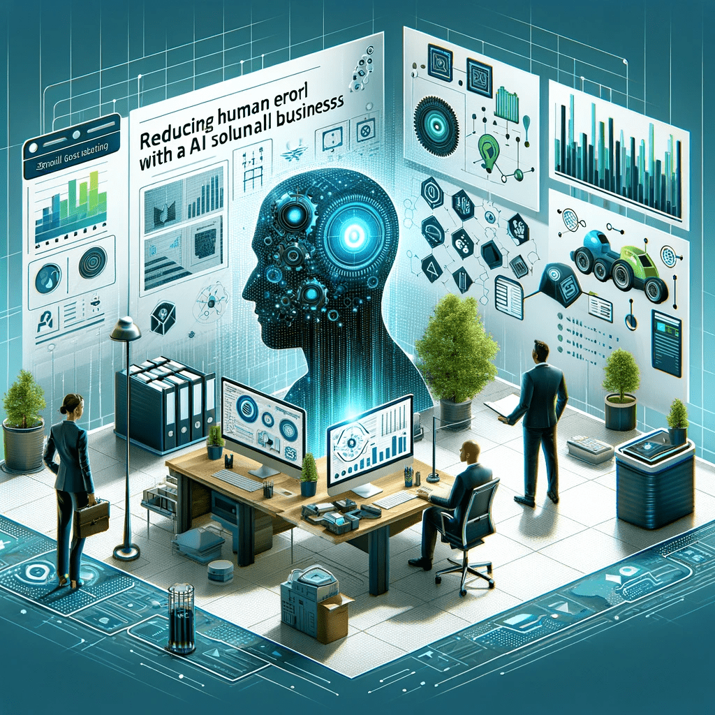 A group of people in a room with a computer and AI technology.