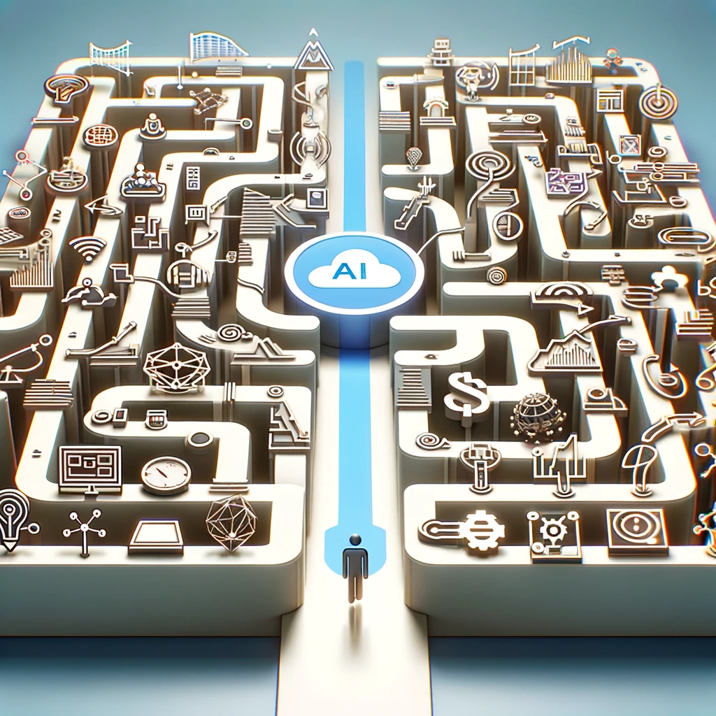 3d illustration of a maze with personalized communication.