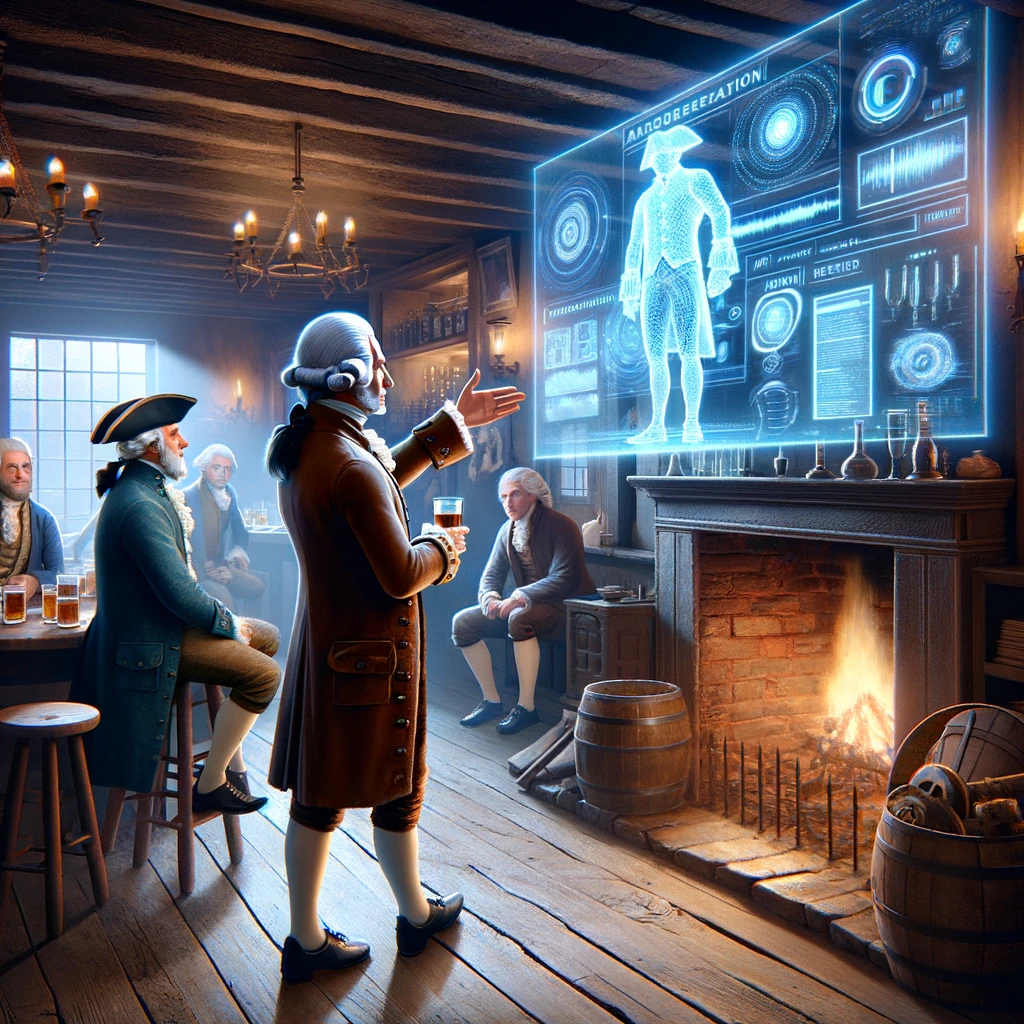 George Washington discussing AI as a Tool for Progress or Threat